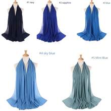 1條女士實色雪紡長型圍巾,日常裹頭巾,禮品包裝頭巾