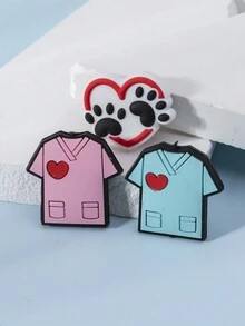 3入組新款矽膠珠穿珠筆,專注珠子設計,創意護士裝飾用聽診器橡膠矽膠diy項鍊手環鑰匙扣製作筆芯,鑰匙扣配件,筆具珠寶 - 彩色 - 查看 3