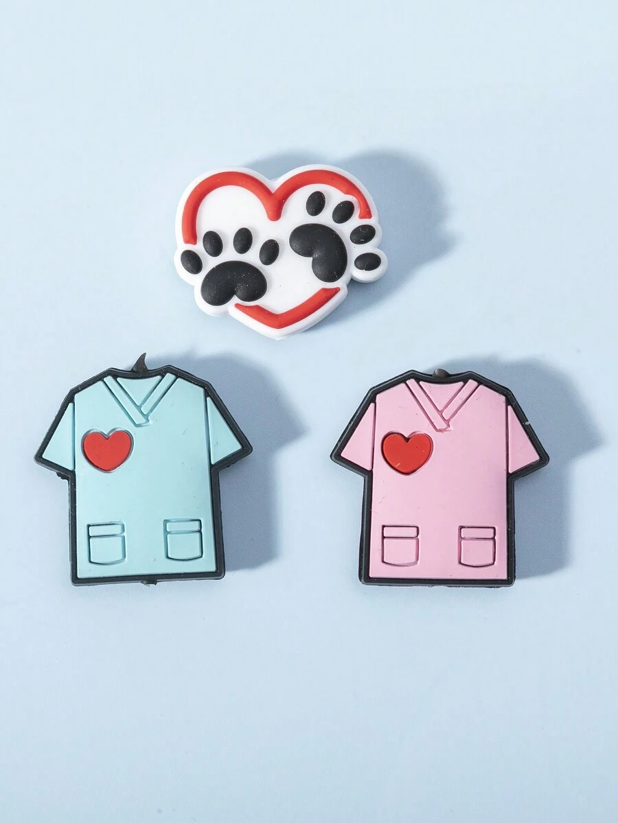 3入組新款矽膠珠穿珠筆,專注珠子設計,創意護士裝飾用聽診器橡膠矽膠diy項鍊手環鑰匙扣製作筆芯,鑰匙扣配件,筆具珠寶 - 彩色 - 查看 1