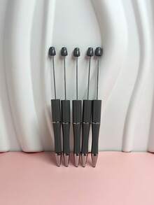 5pcs Creative Grey Beaded Pens For Students' Diy And Handmade Activities Improving Children's Manual Ability - Multicolor - View 4