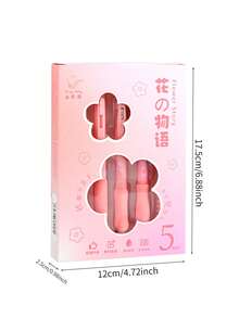 1set Flower Story Neutral Ballpoint Pens, Set Of 5 - Black - View 5