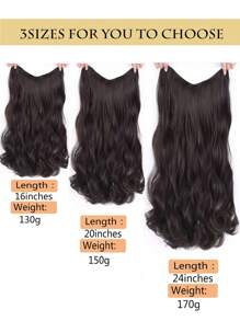 V-Shape Synthetic Hair Extension, Curly & Wavy Texture Clip-In Hair Extension, Thick Hair Piece For Hair Extensions & Hairpieces