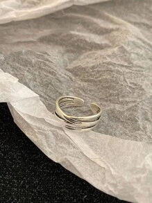 3件套复古嘻哈罗马戒指，男女皆宜，时尚个性，轻盈奢华，小众设计，精致食指戒指，女士款 - 復古銀色 - 查看 7