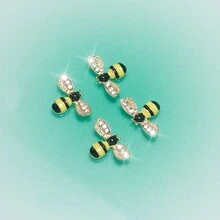 10Pcs 3D Diamond Bee Design Y2K Nail Art Charms Luxury Easter Gift,Mother's Day Gifts ,Spring 2023 Design,Mother's Day Jewelry,Nails DIY Charms,Nail Art DIY Crafts,Rhinestones For Nail,Nail Art Jewelry,Wedding Prepare Stuffs - Yellow - View 3