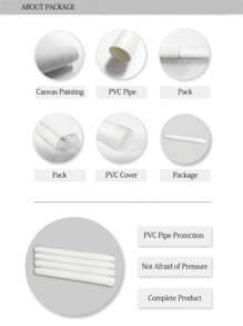 Set Of 3 Abstract Line Art Geometric Pattern Wall Posters, No Frame Home Decorative Paintings - Khaki - View 3