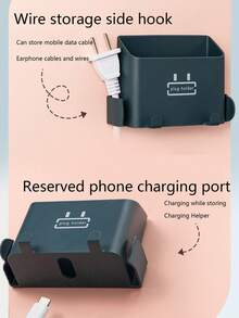 Cellphone Wall-Mounted Storage Box, No Drilling Needed, Creative Remote Control Holder, Bathroom Wall Organizer - Multicolor - View 5