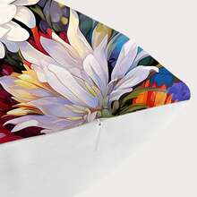 1pc 17.7*17.7inch /45*45cm Polyester Digital Printed Flower Pattern, Throw Pillow Case With Hidden Zipper For Living Room/Bedroom/Home Decor, Pillow Core Not Included - Multicolor - View 7