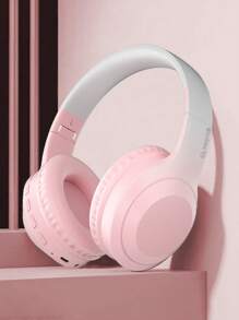 Wireless Headset, Long Battery Life, Warm Earmuffs, Gradient Color Gaming Headset - gradient pink - View 2