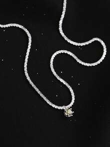 FOREVER QUEEN 925純銀簡約鎖骨鍊項鍊,低敏極簡風格珠寶禮物 - 銀色 - 查看 7