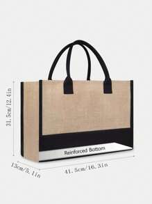 Initial Jute/Canvas Tote Bag, Personalized Present Bag, Suitable For Wedding, Birthday, Beach, Holiday, Is A Great Gift For Women, Mom, Teachers, Friends, Bridesmaids, Student, Back To School, Large Bag, Beach Tote For Women, Jute/Canvas Bag For Travel Vacation Weekend Getaway Holiday Road Trip, Personalized Gifts For Friend Her, Ideal Birthday Present(Scarf Styles Are Random)