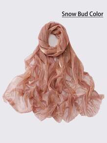 1條女士純色絲巾,金箔印花,時尚百搭,適合春夏,透氣防曬,多用途適合樣式頭巾優雅 - 彩色 - 查看 23