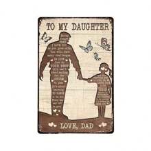 1片復古錫牌 - 給我女兒的趣味牌,愛女兒的牆藝術裝飾古董牌裝飾 8*12英寸 - 多色2 - 查看 1