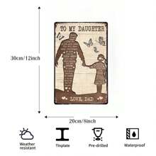 1片復古錫牌 - 給我女兒的趣味牌,愛女兒的牆藝術裝飾古董牌裝飾 8*12英寸 - 多色2 - 查看 2