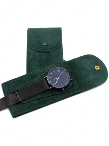 1 件手錶收納袋,旅行單錶盒手錶禮盒,適合聖誕節週年紀念日生日,手錶旅行盒旅行手錶袋絨布織物手錶收納袋,情人節禮物,送給男朋友和女朋友的生日禮物,他或她的禮物,情人節快樂,適合結婚紀念日、情人節禮物、給爸爸的禮物、給男士的禮物、給丈夫、妻子、兄弟的禮物、旅行用品、給他的驚喜禮物 - 綠色 - 查看 4