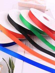 1.5cm Solid Color Cake Ribbon, Satin & Polyester & Organza Ribbon For Flowers Decoration And Gift Wrapping, 91m - Green - View 5