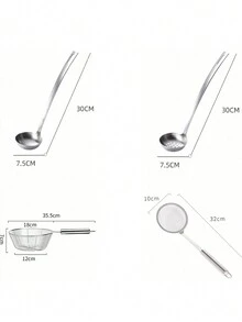 CHARMS 4pcs/Set Kitchen Cooking Practical Small Tool, 304 Stainless Steel Multifunctional Combination Set - Grey - View 11