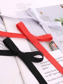 1cm Elastic Band Flat & Wide Rubber Rope, High Elastic & Durable For Waistband Of Clothes, Sport & Jumping Rope - White - View 4