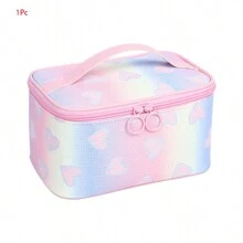 Sweet Love漸層閃粉輕巧化妝包,大容量洗漱包購物健身化妝品收納包 - 粉色 - 查看 2