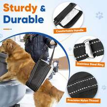 1pc Fluffy Pet Chest/Back Adjustable Traction Rope For Elderly/Disabled Dogs, Dog's Rear Leg Sling, Help Lifting Device For Dogs' Rear Part - Black - View 3