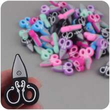 1pc New Children's Art & Handicraft Scissors Silicone Beads, Creative Cartoon Diy Jewelry Beading Accessories - Pink - View 5
