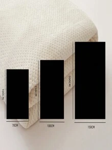 1pc Modern Soft Flannel Solid Color Checkered Blanket, Suitable For Bedroom, Living Room And Sofa Nap - Light Grey - View 2