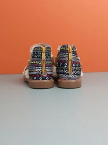 A Pair Of Girls' Style Sandals, New Bohemian Soft Bottom Princess Shoes, Roman Sandals For Summer 2023 - Black - View 4