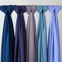 1條女士實色雪紡長型圍巾,日常裹頭巾,禮品包裝頭巾