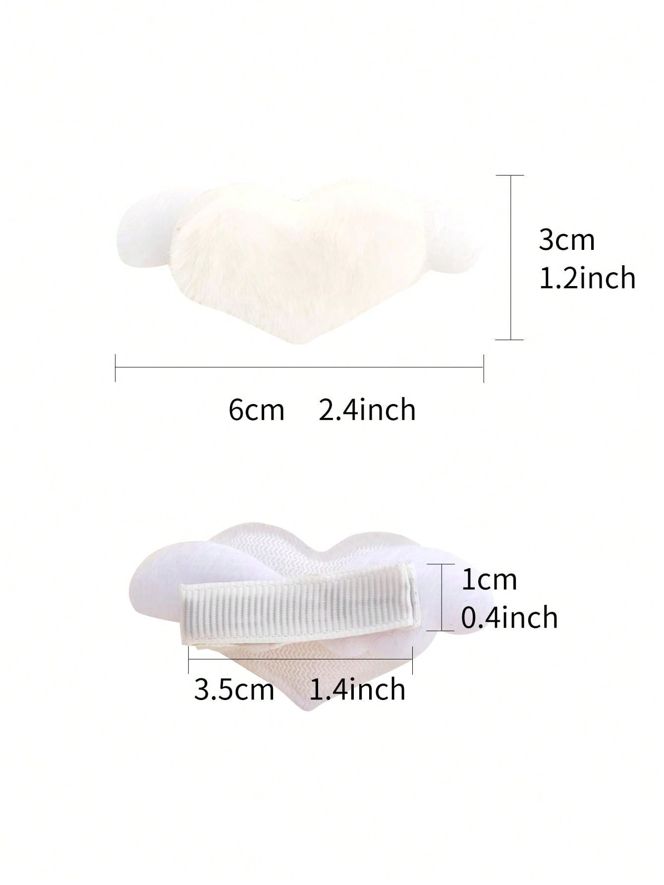 2pcs Baby Hair Clip, Soft Plush White Angel Wing Hair Accessories