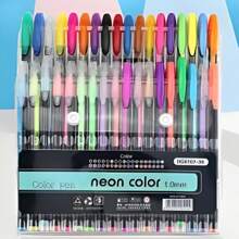 24pz Plumas Gel Brillantes Para Niños Escolar - Multicolor - Ver 2