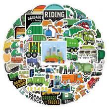 60張垃圾車卡通塗鴉防水貼紙,適用於行李、水瓶、摩托車、筆記型電腦、頭盔、桌面、滑板等等 - 彩色 - 查看 2