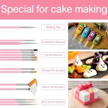 14/15/30pcs Professional Cake Decoration Brush Set, Ideal For Paint Cookie Decorating And Baking, Brushes For Homemade Sugarcraft And Kitchen Accessories