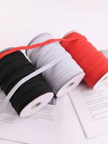 1cm Elastic Band Flat & Wide Rubber Rope, High Elastic & Durable For Waistband Of Clothes, Sport & Jumping Rope - White - View 2