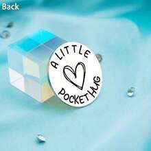 1枚女士鼓勵不鏽鋼口袋擁抱令,遠距離關係紀念禮物,鼓舞人心的禮物,最好的朋友家人青少年兒子女兒禮物 - 銀色 - 查看 4