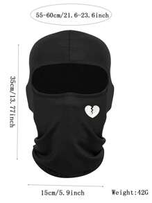 1件戶外騎行口罩透氣防曬短帽印花單孔 - 黑色 - 查看 5