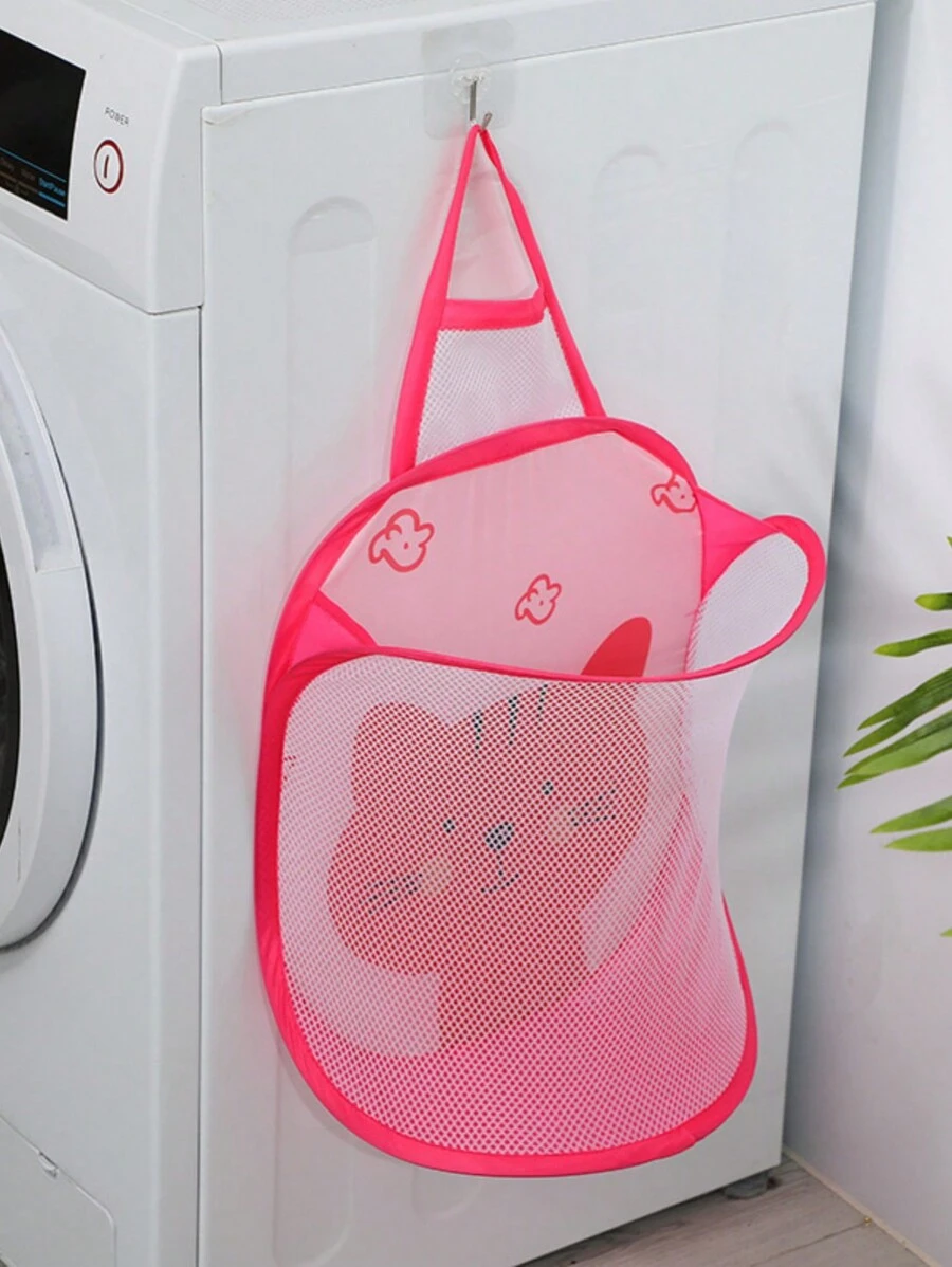 Foldable Wall-Mounted Multifunctional Storage Basket For Dirty Clothes, Toys And Bathroom Accessories, Perfect For Baby Love Valentine - Näytä 1