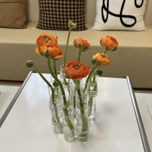 1 set Jarrón de tubo de vidrio transparente para el hogar, maceta hidropónica, arreglo floral, decoración del hogar, regalo de fiesta, decoración del hogar, jarrón de flores, centro de mesa, decoración de mesa