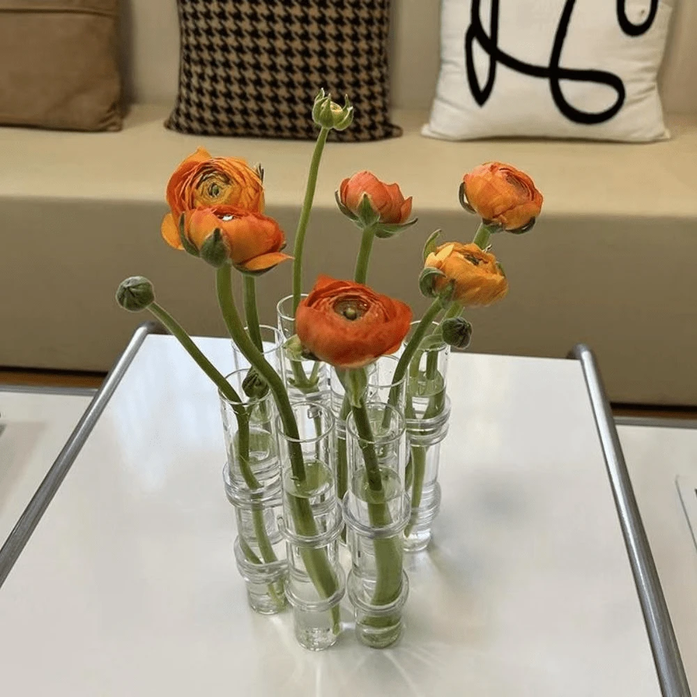 1 طقم من أنابيب الزجاج الشفافة للمنزل، أصيص هيدروبوني، ترتيب الزهور، ديكور المنزل، هدية المناسبات، ديكور المنزل، مزهرية الزهور، قطعة مركزية، هدايا ديكور الطاولة لعيد الميلاد والتخرج وديكور الغرفة - شفاف - مشاهدة 5