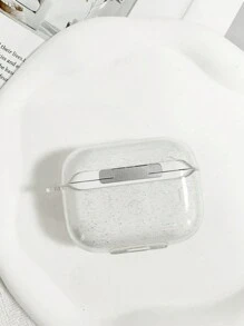 1pc Glitter Transparent AirPods Protective Case, Daily Casual Use - Clear - View 4