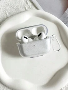 1pc Glitter Transparent AirPods Protective Case, Daily Casual Use - Clear - View 2