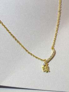 1入華麗的鋯石嵌入夕陽色鏈子項鍊,適合女性日常穿戴 - 晚霞花朵項鍊 - 查看 2