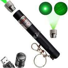 Puntero Láser Verde,Puntero Laser Alta Potencia,Apuntador Laser para Presentaciones,Puede Cambiar Una Patrones, Carga USB, Uso en Exteriores,Juguetes para Gatos,Presentador Inalámbrico,etc. - Verde - Ver 1
