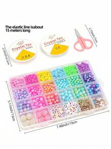 Paquete De Material De Bricolaje Para La Fabricación De Joyas Que Incluye Cuentas, Encantos De Unicornio Y Caballo Arcoíris En Caja - Multicolor - Ver 5