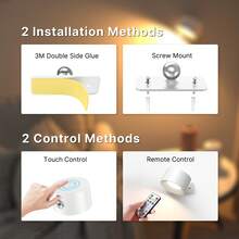 Rgb磁吸櫥櫃燈,16種顏色,3種白色光溫,遙控、360度可旋轉、可充電 - 白色 - 查看 3