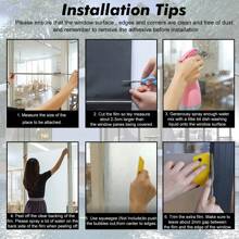 1pc Black Window One Way Mirror Film Heat UV Reflective Privacy Tint Foil For Home Office - Black - View 8