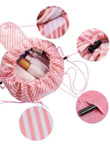 化妝袋與化妝品組織袋，旅行用的化妝品拉繩袋，攜帶式收納袋，化妝品收納包，護膚品收納袋，洗漱包，旅行必備，郵輪必需品，宿舍必備，婚禮伴娘禮物，母親節禮物，生日禮物，朋友和老師的禮物，家居裝飾，浴室，客廳，臥室裝飾，浴室組織者，珠寶組織者，唇油組織者，指甲油組織者儲物，化妝品組織者，化妝包 - 彩色 - 查看 4