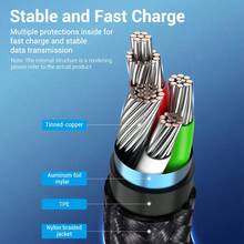 Cáp Micro USB VENTION, Cáp sạc máy tính bảng Kindle Fire 60W 3A Cáp sạc Micro USB Android bện bằng nylon tương thích với bộ điều khiển Galaxy S6 S7 S5 J7 J5 - Màu tím - Xem 10