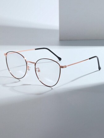 1pc New Metal Crafted Foot Decoration, Indoor Computer Reading, Outdoor Light-Sensitive Color Changing Cat Eye Fashion Unisex Glasses