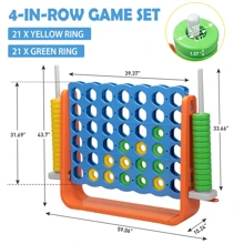 4-To-Score Game Set; Giant Connect 4 With 42 Rings; Indoor Outdoor Game Set Adults,Four In A Row Game,Giant 4-To-Score Game Set,Connect Four Game Jumbo Yard Game - Multicolor - View 11