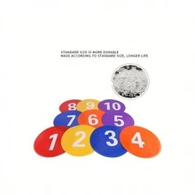 Numbered Agility Disc Cones With Anti-Slip Rubber For Soccer, Basketball Speed And Agility Training, Set Of 10 - Multicolor - View 3