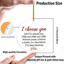 1 件“我选择你”装饰物，情人节礼物，周年纪念日婚礼生日礼物，送给妻子丈夫女朋友男朋友浪漫情人节甜蜜生日装饰物，送给你的另一半 - 白色 - 查看 4